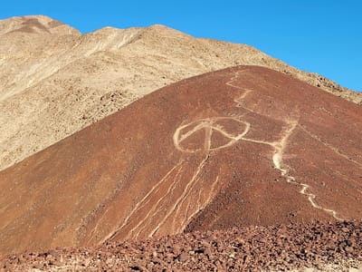 Death Valley: Huge peace sign carved into the cinder cone