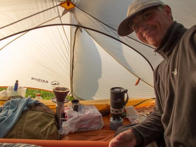 CA120 to Sacramento: Making Breakfast in the Tent