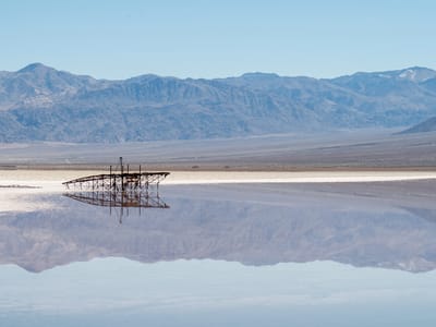 Death Valley: Remnants of salt mining on Salt Lake