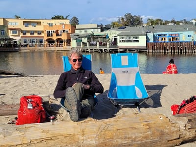 Capitola: Herb enjoying Capitola Beach