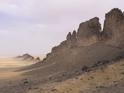 Shiprock: One of Shiprock's radiating dikes