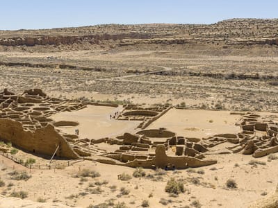 Chaco Canyon: View of Pueblo Bonito from above