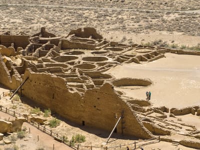 Chaco Canyon: Closeup of Pueblo Bonito from above