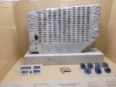 Athens: A kleroterion, ancient voting machine in the Agora Museum