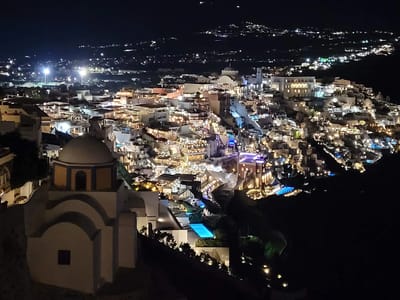 Santorini: Fira at night