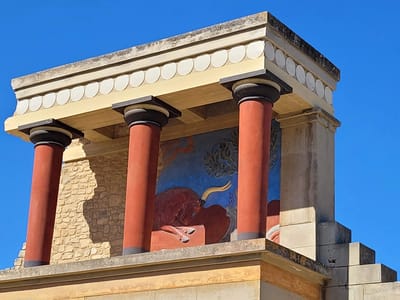 Crete: Entrance to the Palace of  Knossos