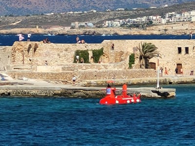Crete: Firka Fortress being attacked by a Tourist submarine