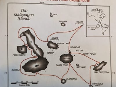 Galapagos - North Seymour Island: Map of our 11-day cruise