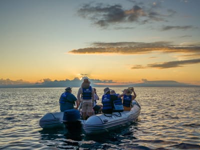 Galapagos - Santiago Island: Post-sunset return to ship