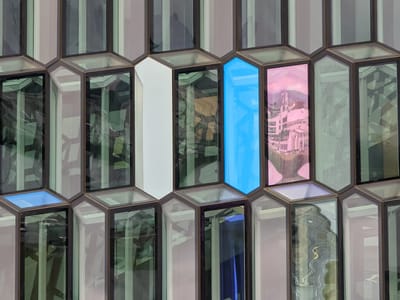 Reykjavik: Glass panels of the Harpa Center