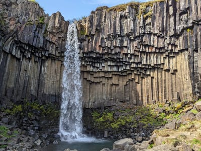 Skaftafell - Svartifoss and Skaftafellsjökull: Svartifoss