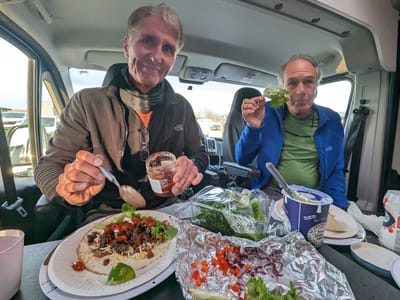 Lake Mývatn Geothermal Area: Dinner in the van tonight