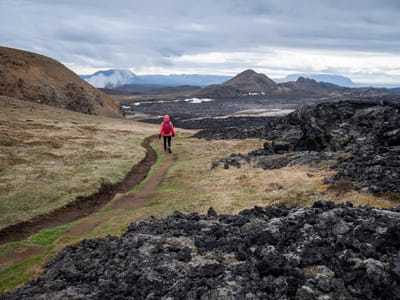 Lake Mývatn Geothermal Area: Path through the Leirhnjukur lava field