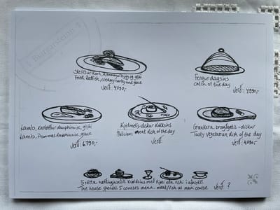 Snæfellsnes Peninsula - Grundarfjörður (Kirkjufell): Bjargarsteinn hand-drawn menu