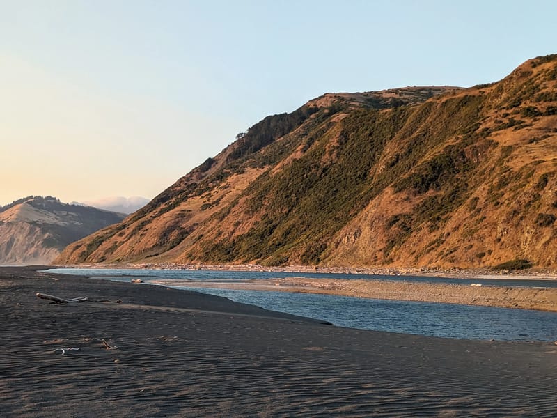 Where the Mattole River flows into the sea