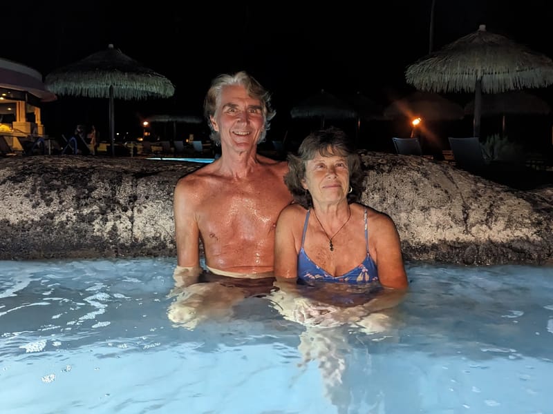 Enjoying the Sheraton hot tub