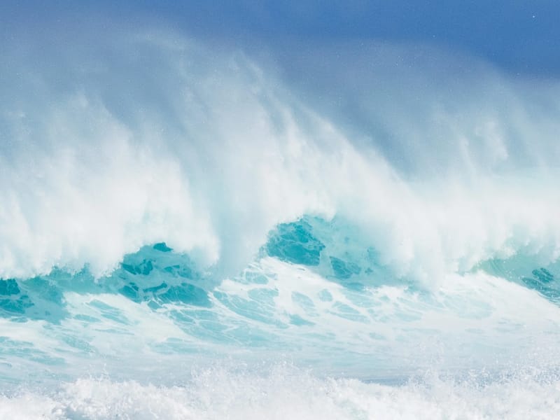 Giant waves at Larsen's Beach