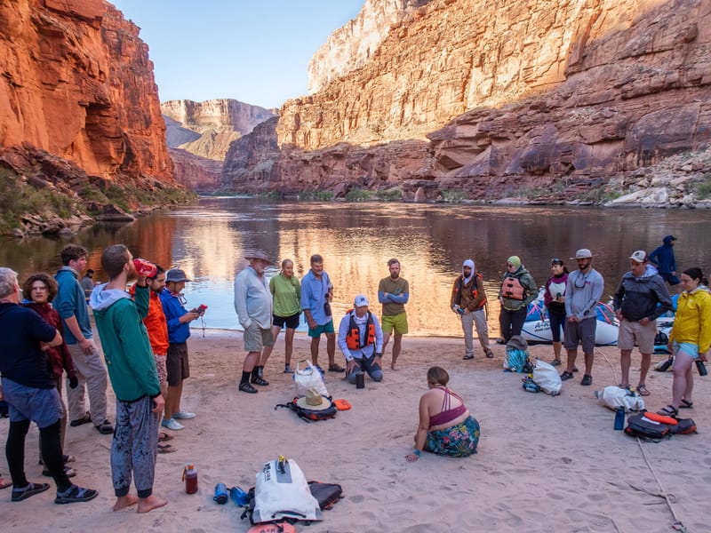 Drawing the plan for House Rock Rapid