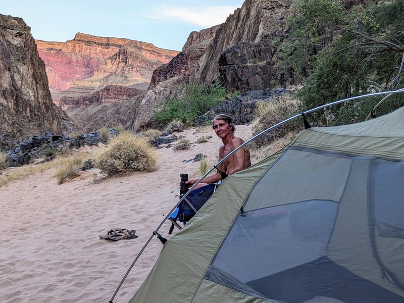 Our campsite (with view) after Hermit