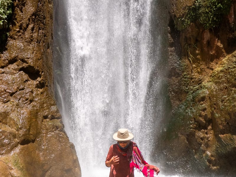 Cooling off in Deer Creek Falls