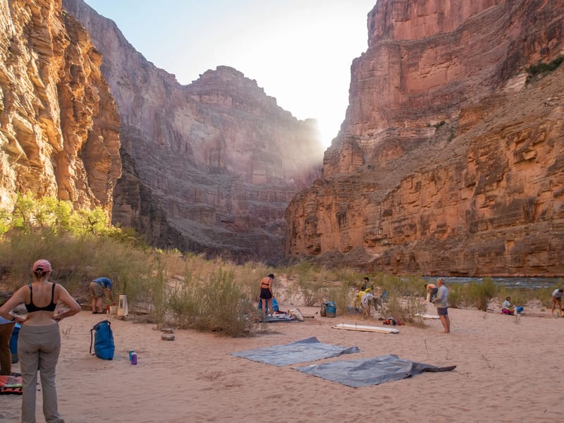 Morning stirrings in camp