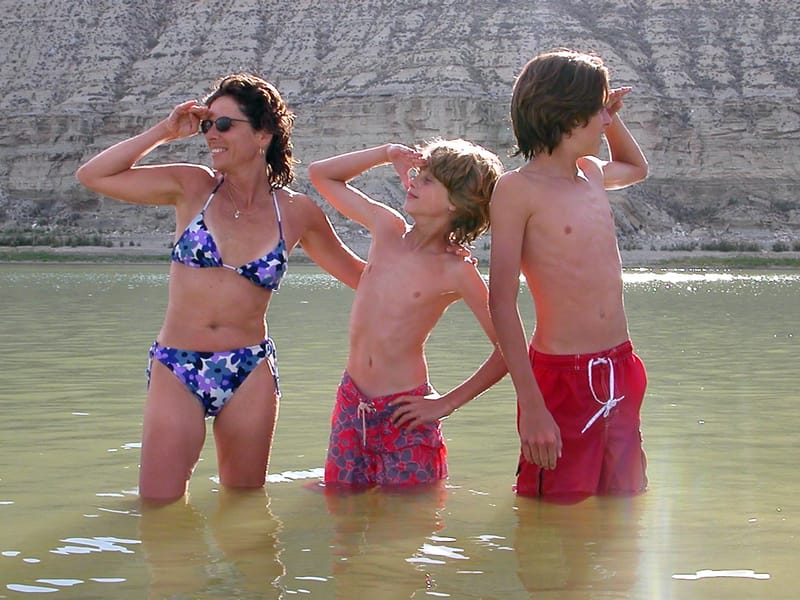 Lorry and boys on bike ride