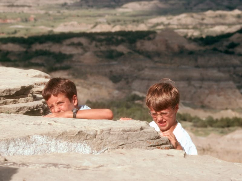 Boys climbing Theodore Roosevelt Park