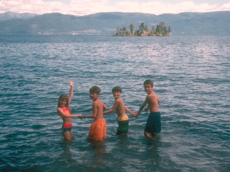 Kids in Flathead Lake