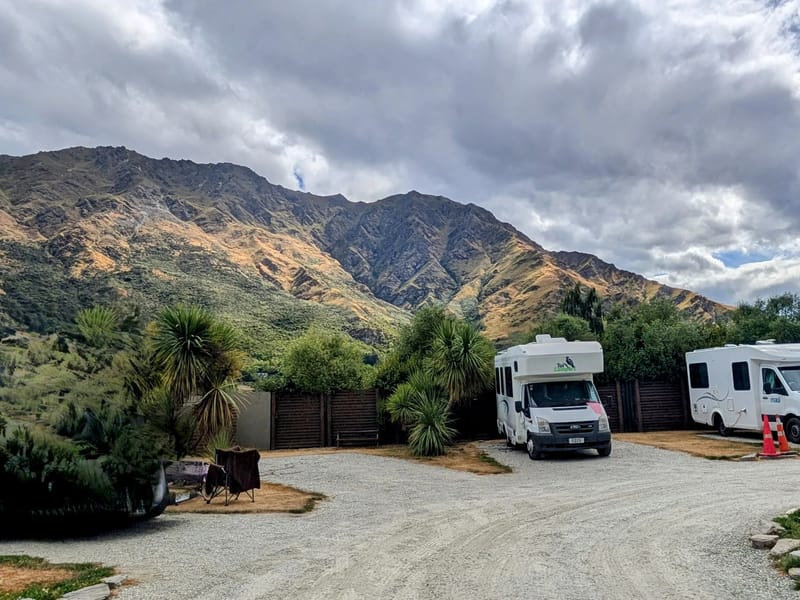 Our lovely campsite in Queenstown