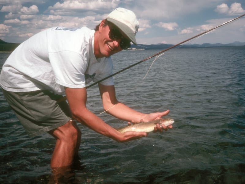 Herb's first dry fly trout