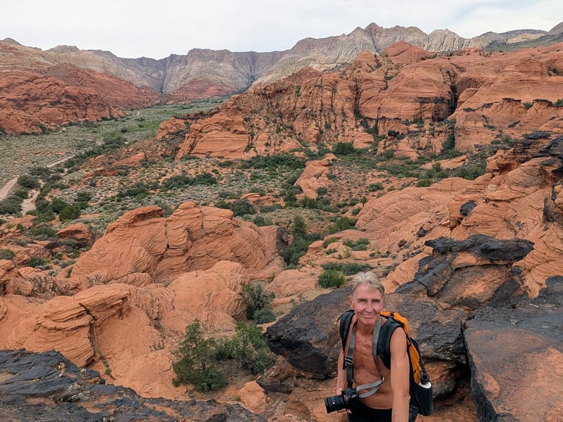 Climbing up to Pinyon Canyon Overlook