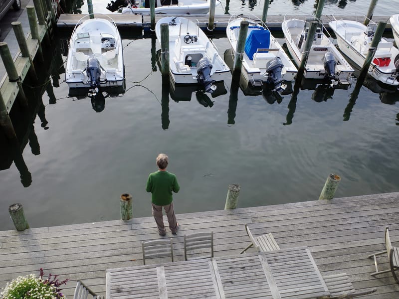 Herb fishing from our dock