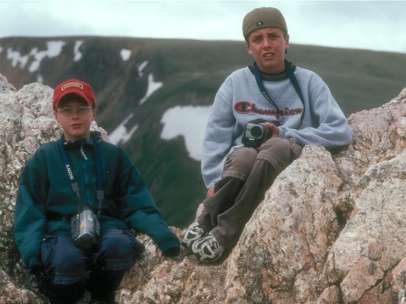 Boy's at summit of Alpine Ridge Trail
