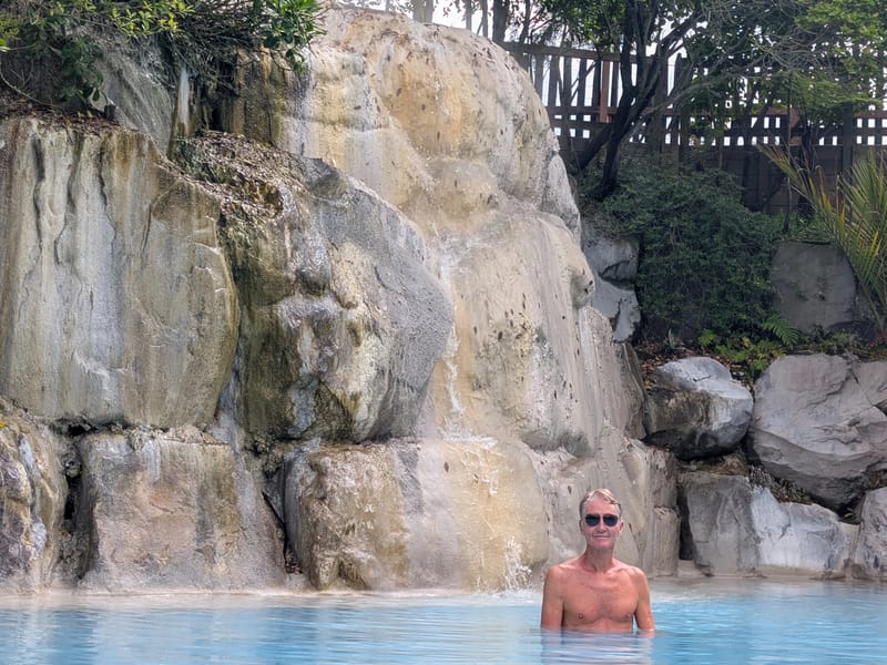 Herb enjoying the thermal pools