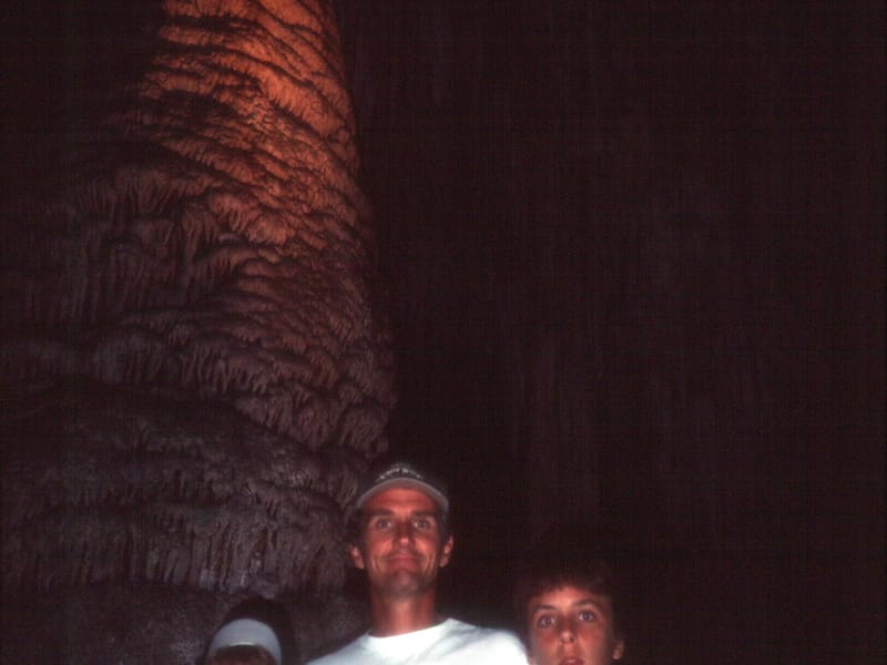 Dad and Kids in Cave