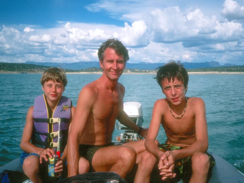 Rafting across Heron Lake