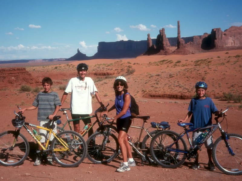 Family crazy enough to bike Monument Valley
