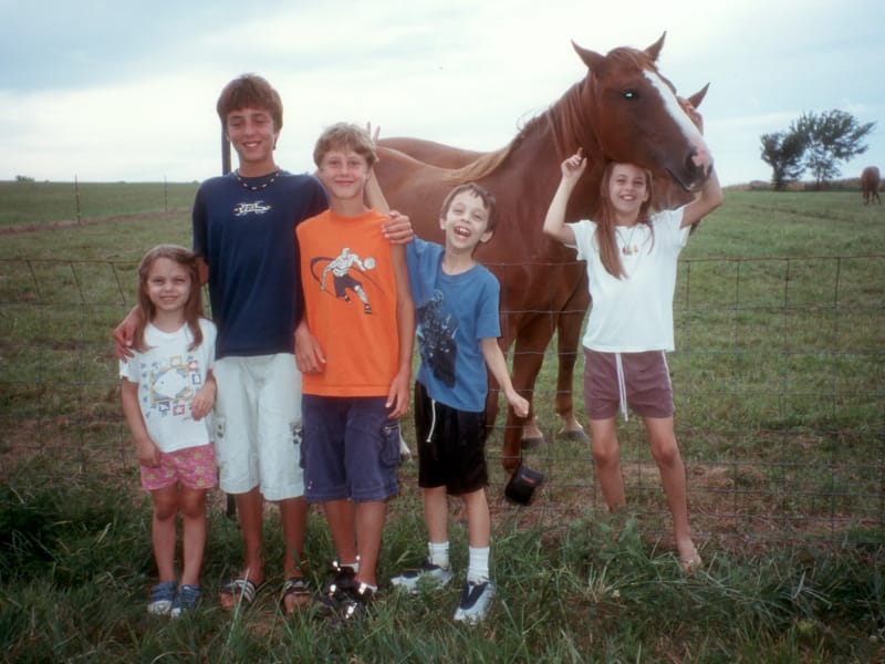 Kids with Kentucky Horse