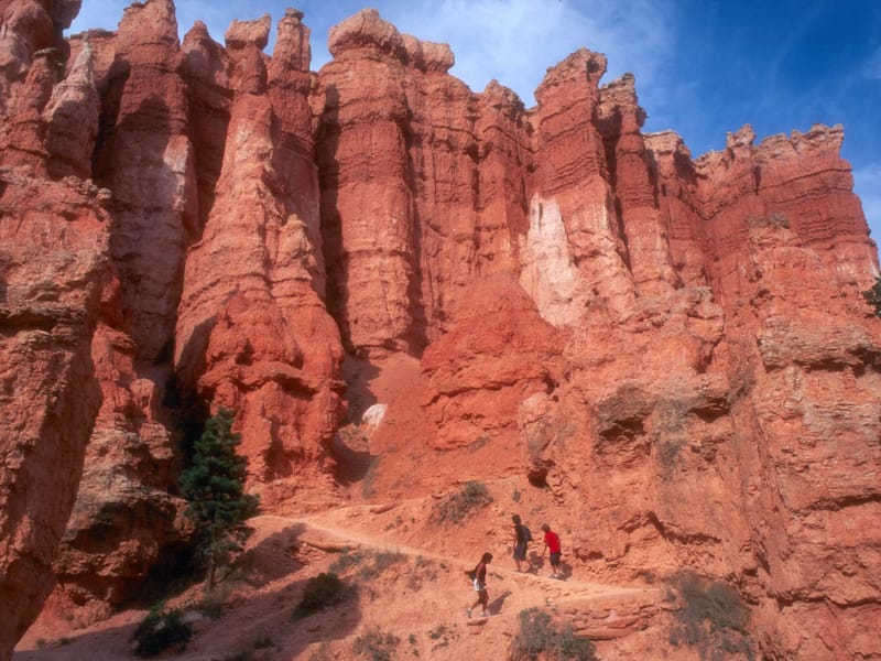 Lolo and the boys hiking out of the canyon