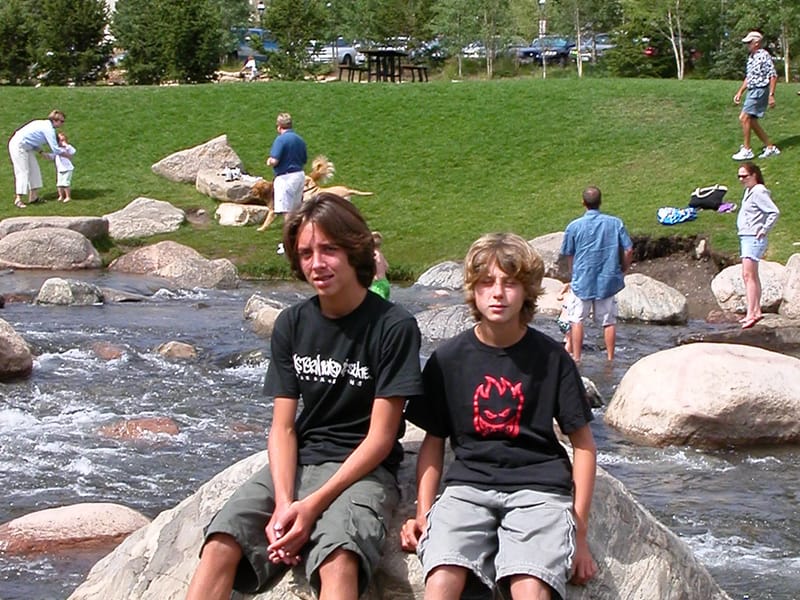 Andrew and Tommy on the Blue River