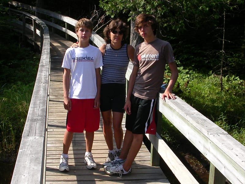 Lolo and boys on bike trail