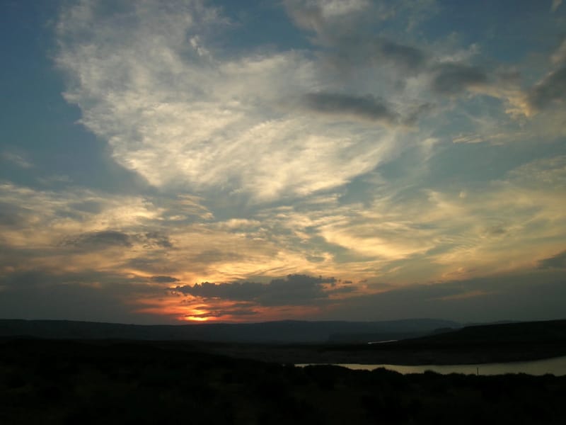 Sunset view from Halls Crossing Campground