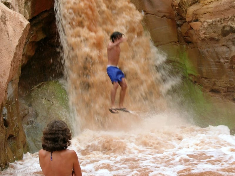 Andrew getting waterfall big air