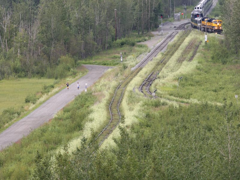 Boy's running in valley