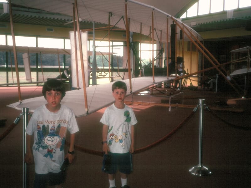 Boys in the Wright Brothers Visitor Center