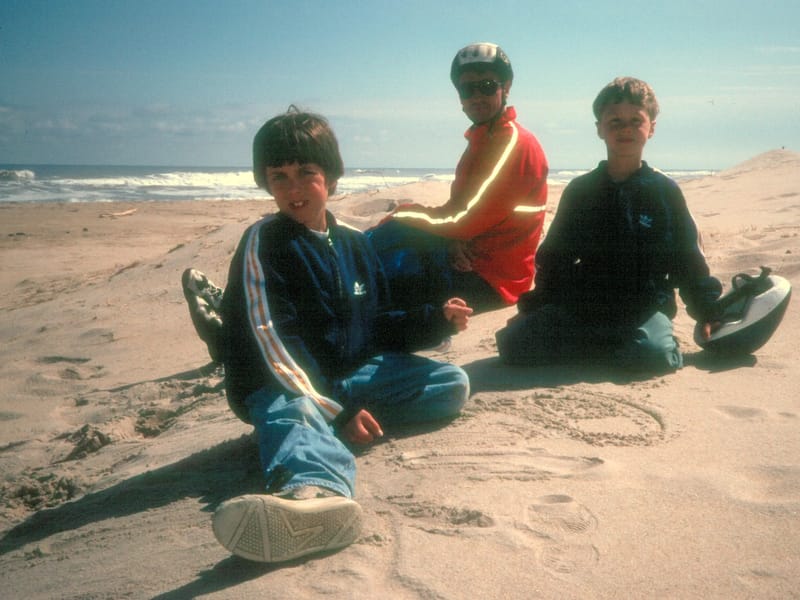 Herb and boys on beach