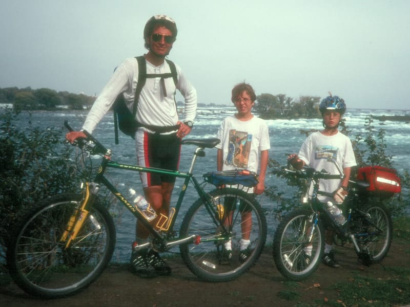 Herb and boys on bikes