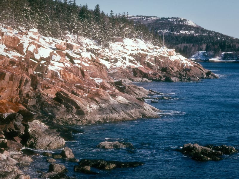Snowy Maine Coast