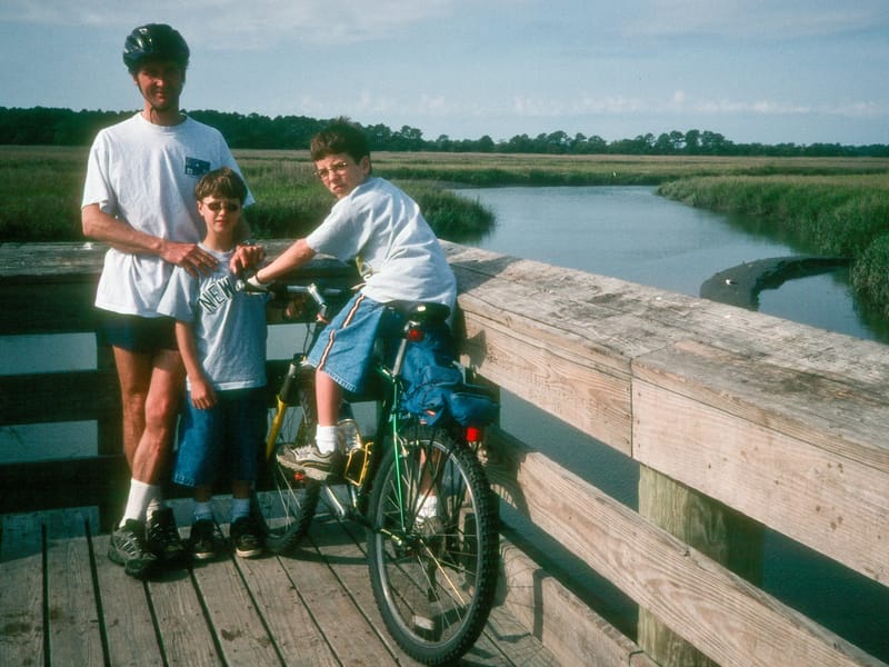 Herb with boys biking