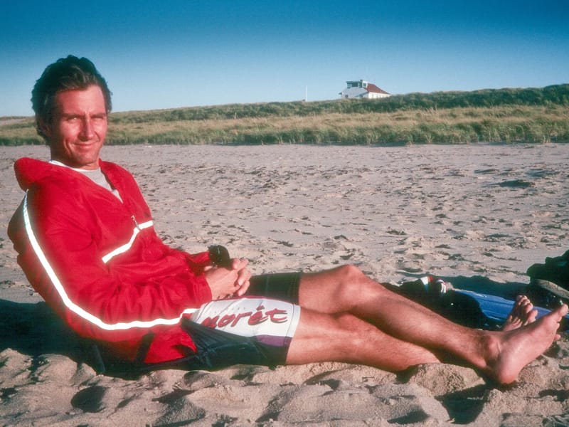 Herb relaxing on beach?